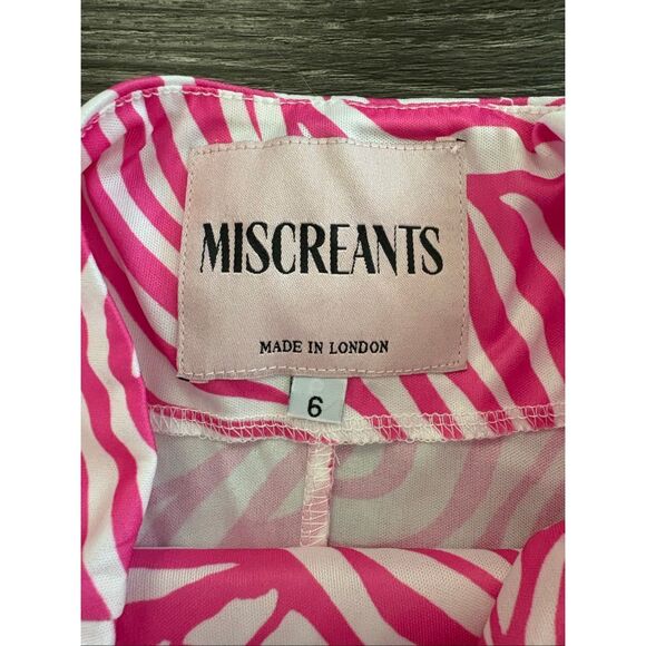 NWOT Miscreants Pink & White Zebra Cupid Mini Dress With Gloves Size US 2 / UK 6 - Picture 4 of 4